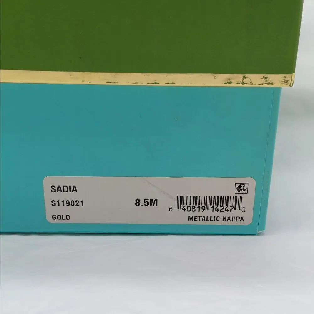 Kate Spade Womens Gladiator Sandals Size 8.5 Gold Floral Boho Vacation Summer - Picture 13 of 15